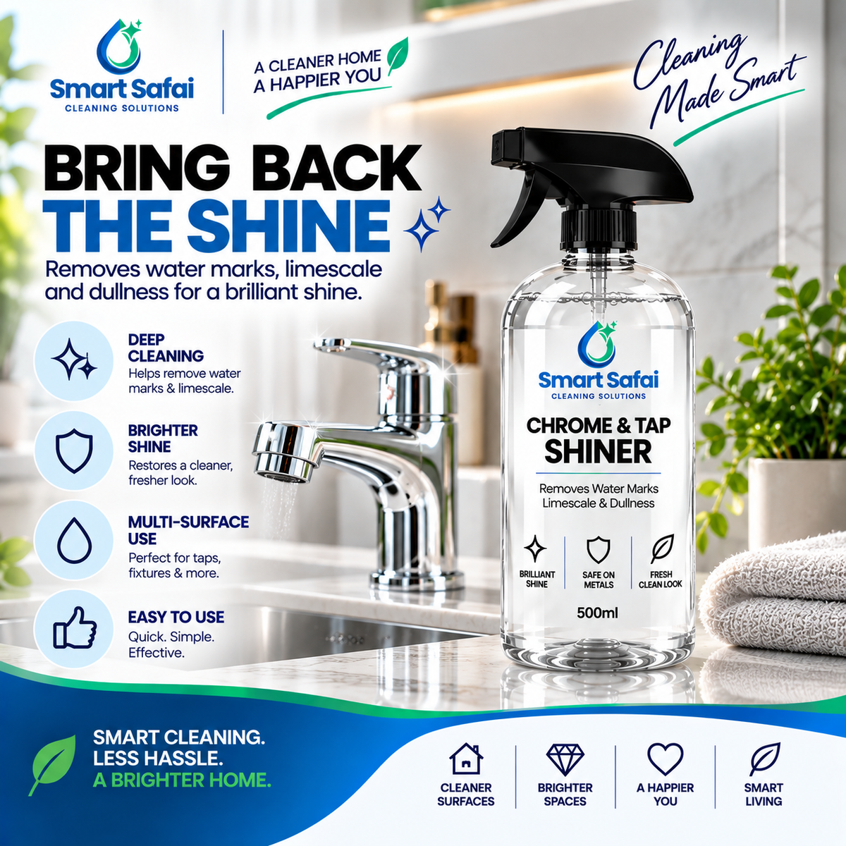 Smart Chrome & Tap Shiner for Water Marks and Limescale