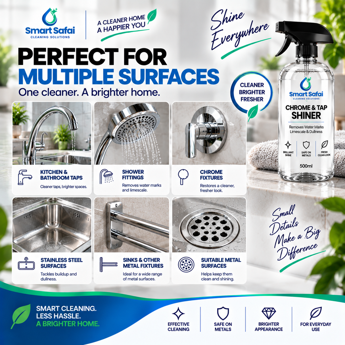 Chrome & Tap Shiner for Kitchen, Bathroom and Metal Fixtures