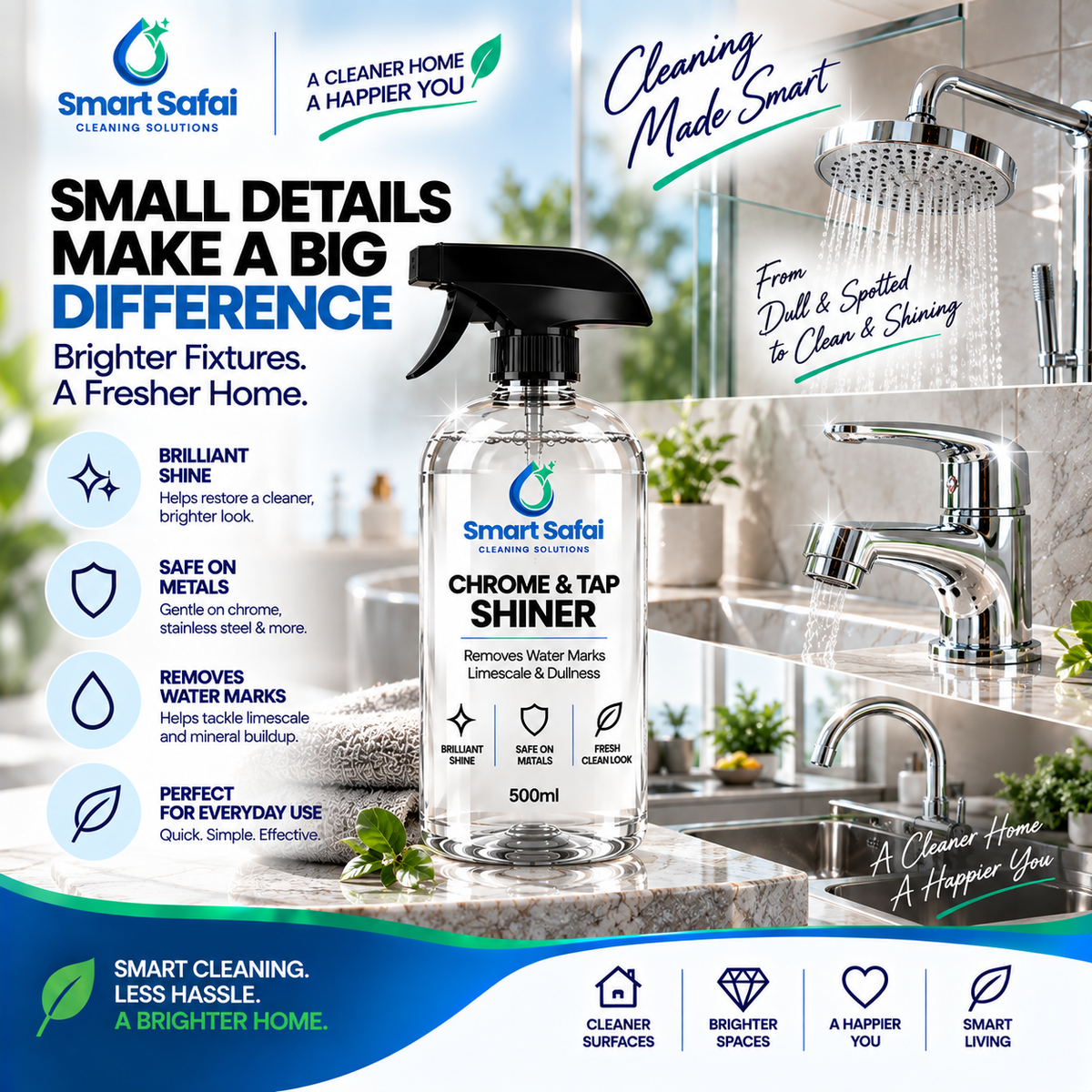 Smart Chrome & Tap Shiner for Water Marks and Limescale